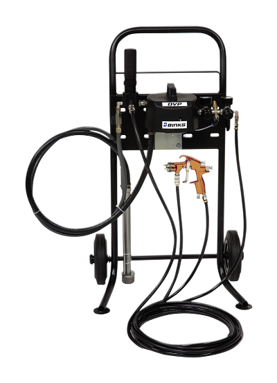 Binks DVP Diaphragm Pump Cart Outfit with DeVilbiss Compact Spray Gun