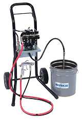 Binks DX70 Cart Mounted Pump with DeVilbiss FLG-5 Spray Gun